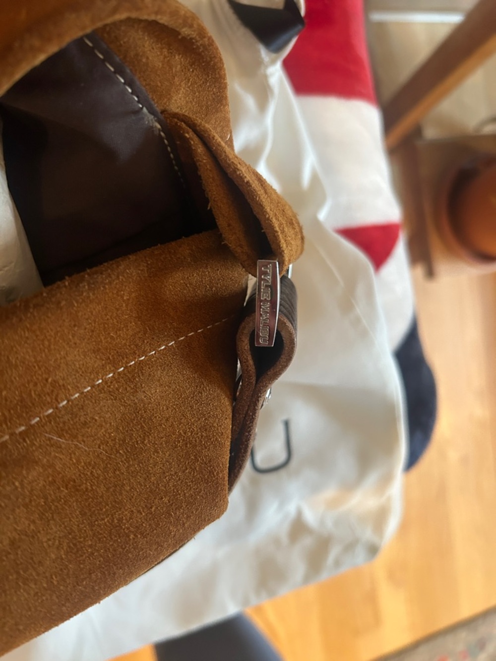 Tylie Malibu Suede Shoulder Hobo Bag - Cognac - Picture 7 of 7